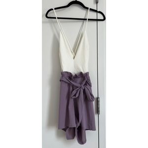 Strappy White and Purple Romper